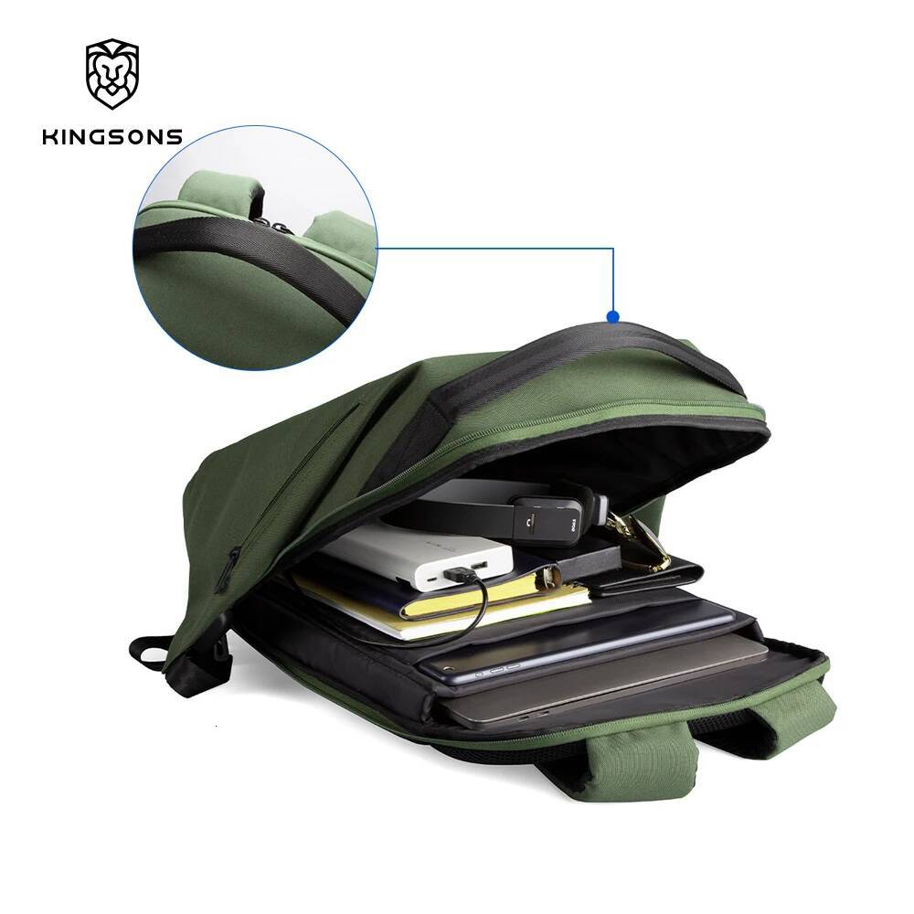 Kingsons New Recycled Poly For Men Women 15.6 inch Laptop Waterproof Travel Backpack With USB-A Charging Port high-quality