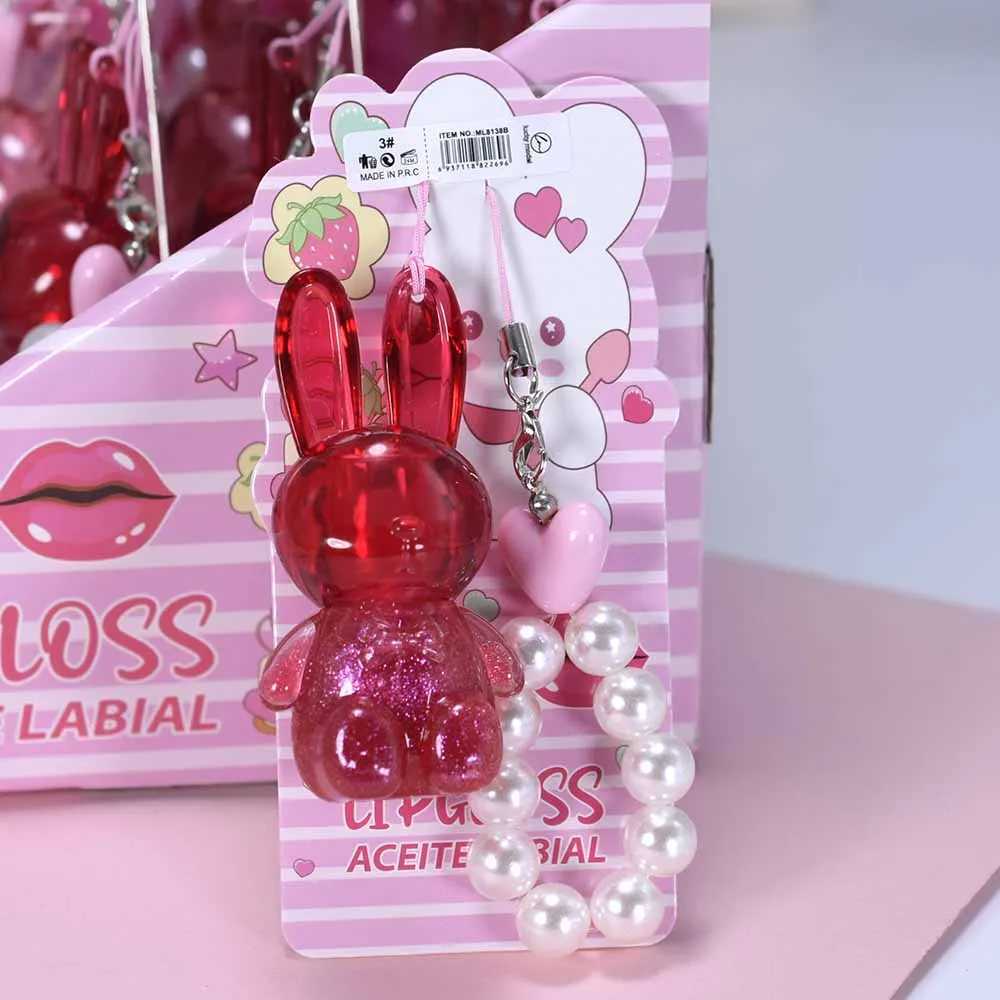 3Pcs Cute Bunny Lip Gloss Set With Pearl Keychain Shiny Lip Gloss Waterproof Longlasting Girls Lips MakeupXJ250724