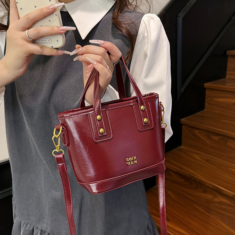 High-end, niche fashion casual commuter crossbody bucket bag for women, 2025 new model handbag 8860