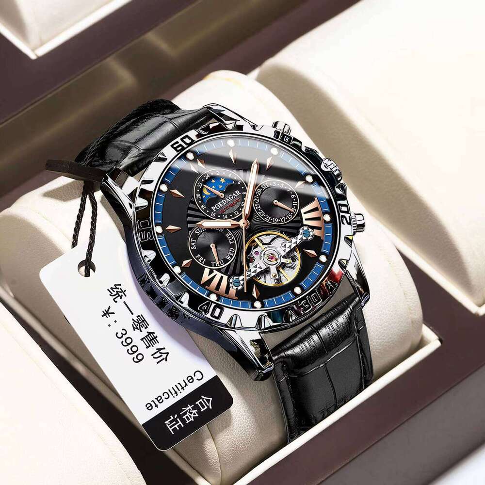 DHwatches POEDAGAR New Automatic Mechanical Men's Watch - 43mm Water-Resistant Wristwatch with Sapphire Crystal Slim Business