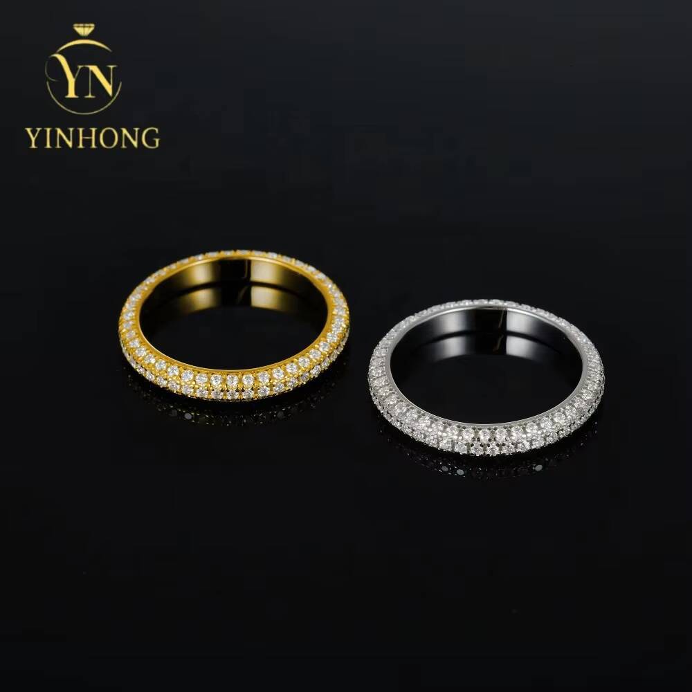 Best Selling Fashion Women Fine Jewelry S925 Sterling Silver Vvs1 Moissanite hip hop Ring