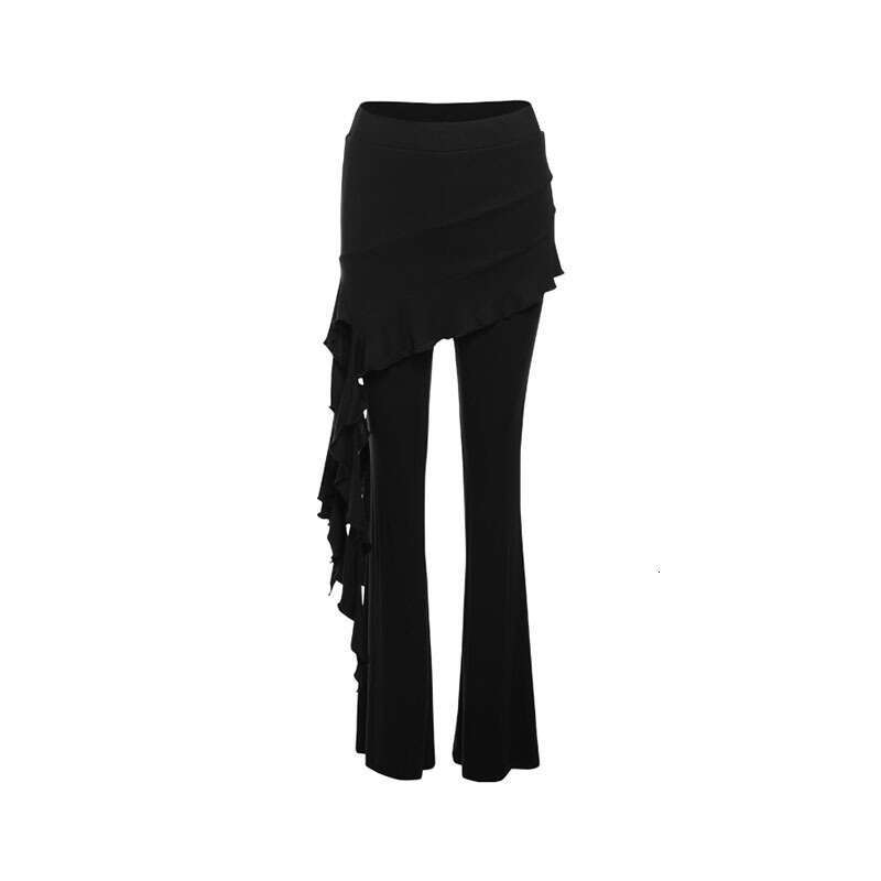 2025 Summer New Fashion Solid Color Draped Breathable Versatile Ribbon Straight Casual Pants b07