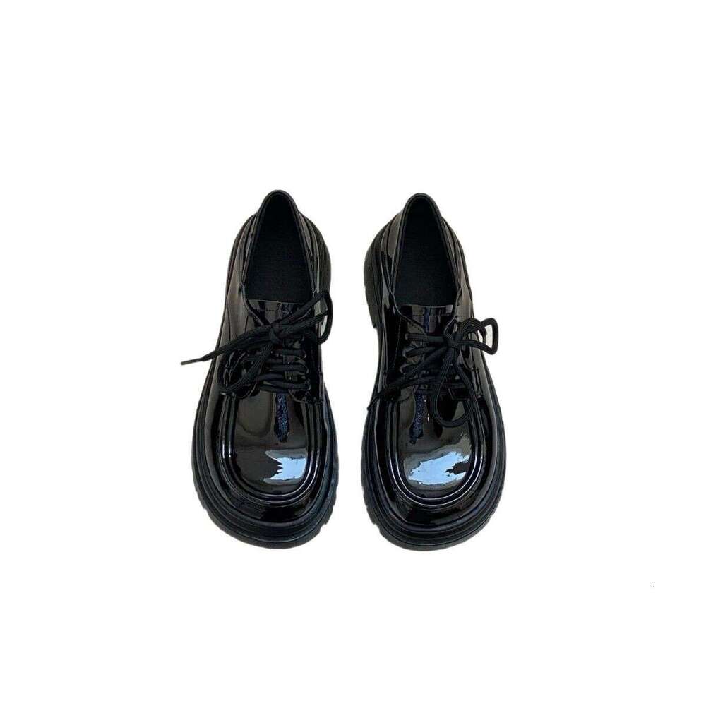 2025 Spring New Women's Leather Shoes for Outdoor Wear, High-End Thick-Soled Height-Increasing Uniform Boots, College Style Versatile Loafers