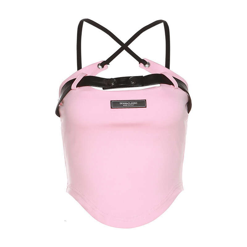 2023 Summer New Women's Solid Color Slim Street Fashion Strap Sexy Backless Tank Top dbe