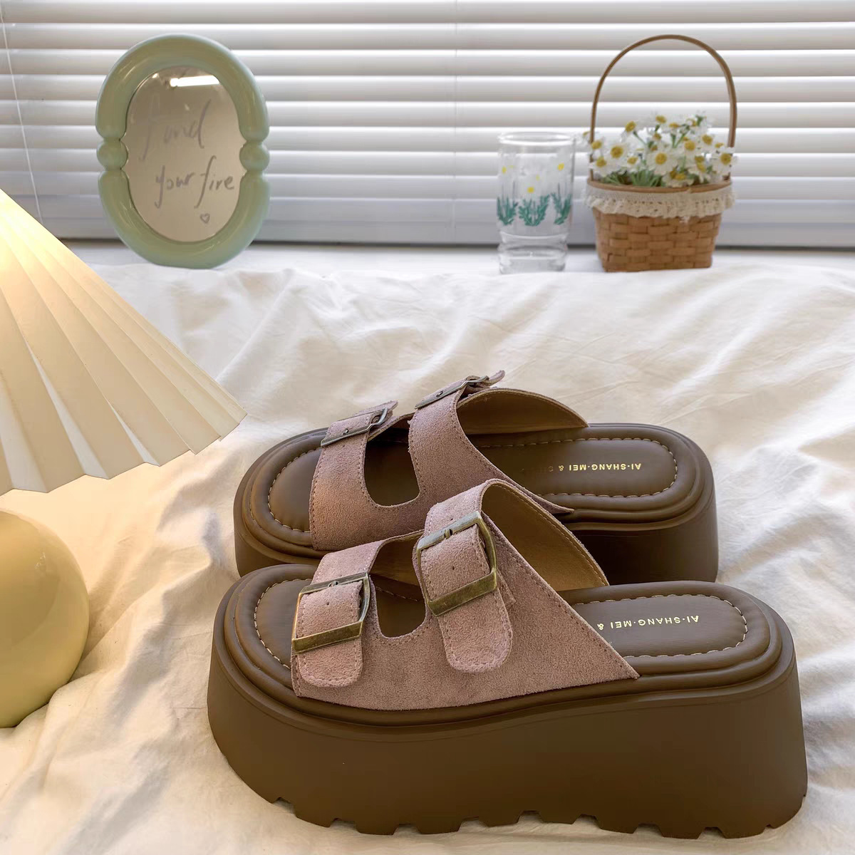 Ddmysports Casual Versatile Platform Sandals Summer New French Lazy Style Height Increasing Open Toe Slippers Outdoor Shoes