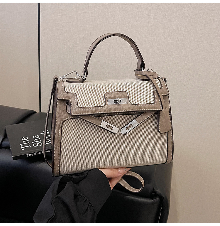2025 Summer New Women's Shoulder Bag, Color blocked Seam Handbag, Fashion women's Commuter Shoulder Bag, Summer New Women's Crossbody B