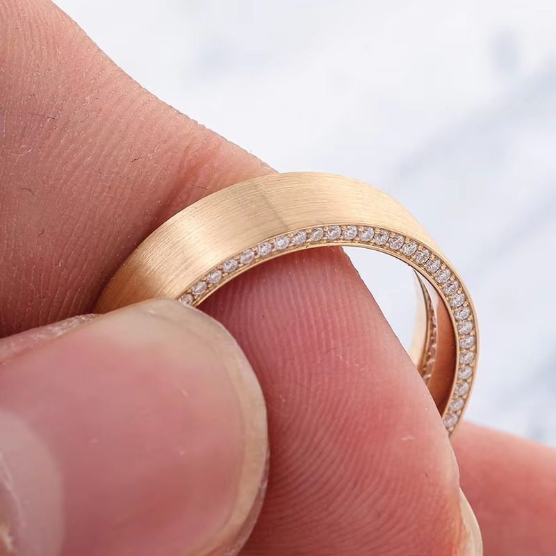 Fashion Jewelry DEF VVS Moissanite Diamond Rings 18k Gold Jewelry 4mm Wedding Party Gift Rings Men Rings