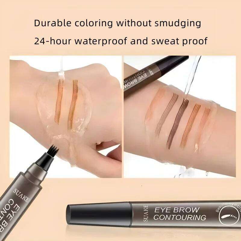 4D Microblading Pen 4 Forks Tip Eyebrow Tattoo Pencil Long Lasting Fine Sketch Liquid Eye Brow Make Up X250725