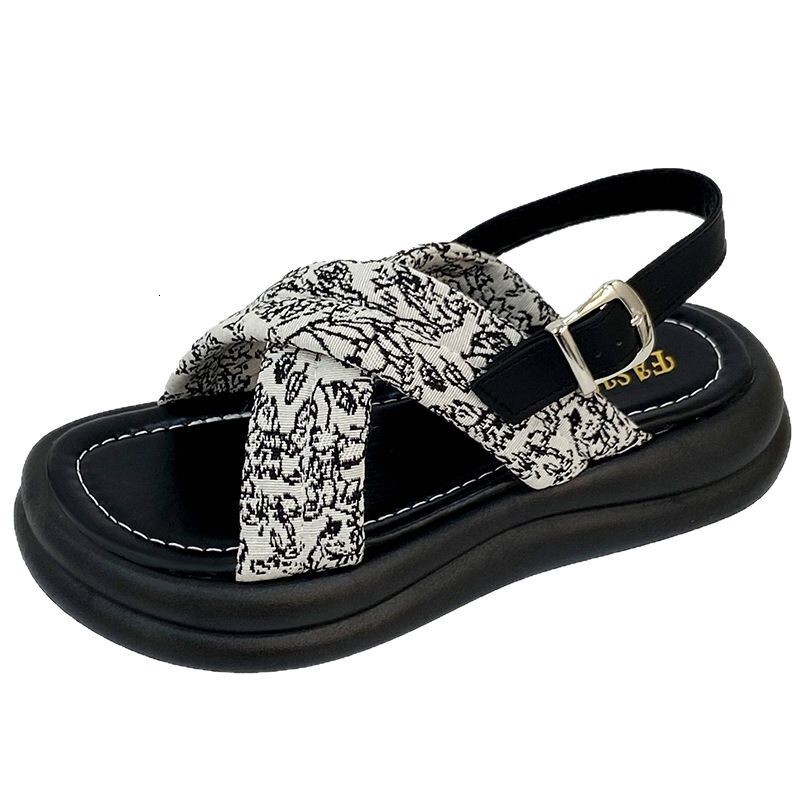 Ddmysports Platform Summer New Chinese Style Cross Strap Comfortable Wedge Sandals For Women Trendy Outdoor Shoes