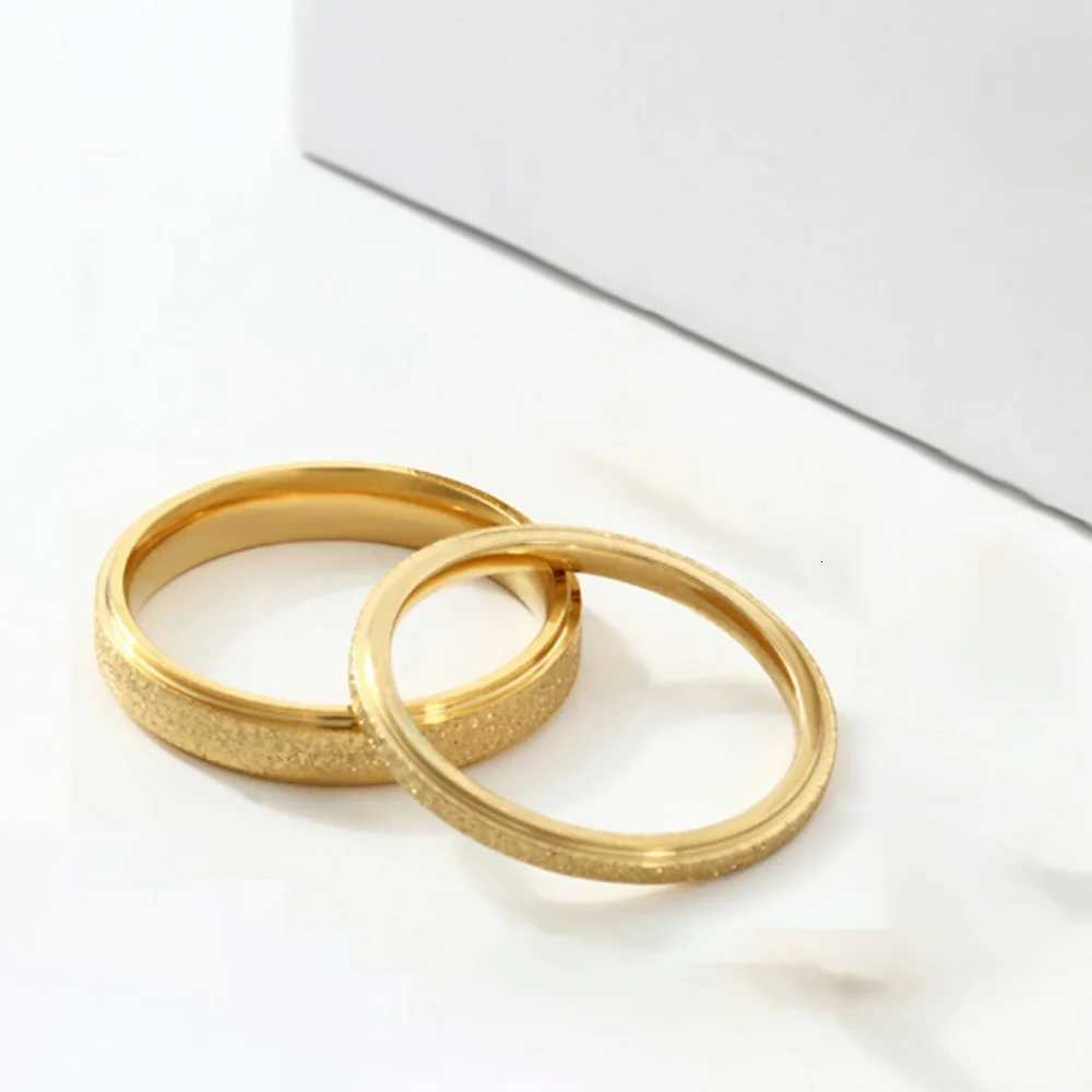Medfly size 6-11 2mm 4mm luxury couple ring titanium steel frosted ring womens romantic wedding party jewelry accessories W250417