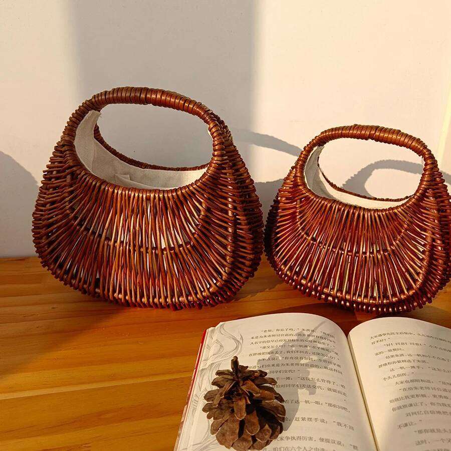 New Summer Bohemian Rattan Straw Ladies Vegetable Basket Woven Retro Women Totes Bag Casual Travel Beach Clutch Bags Sac