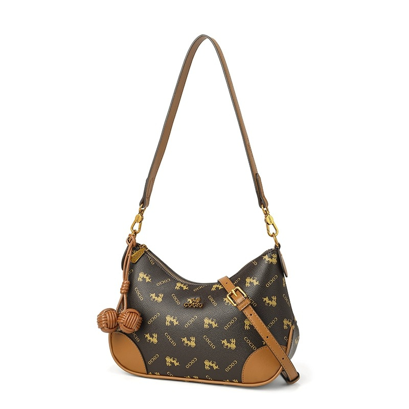 COCIO designer bag New peacock green luxury armpit bag fashionable and casual crescent bag for women