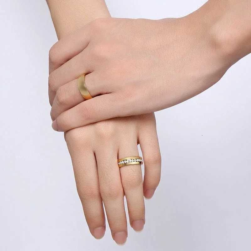Gold silver wedding ring mens jewelry stainless steel engagement ring couples anniversary gift amazing price W250417