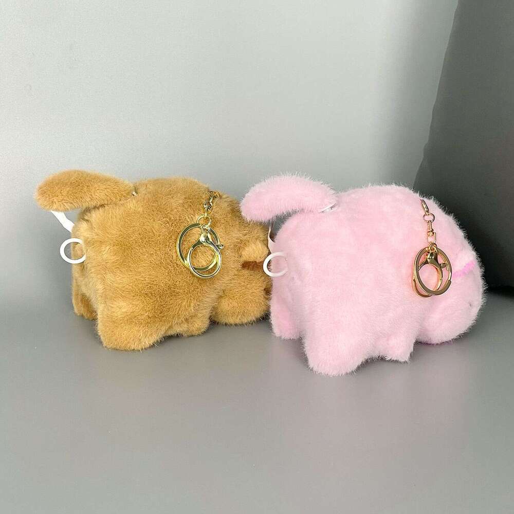 New Capybara Wagging Tail Little Animal Pull Rope Rotating Squeaky Plush Toy
