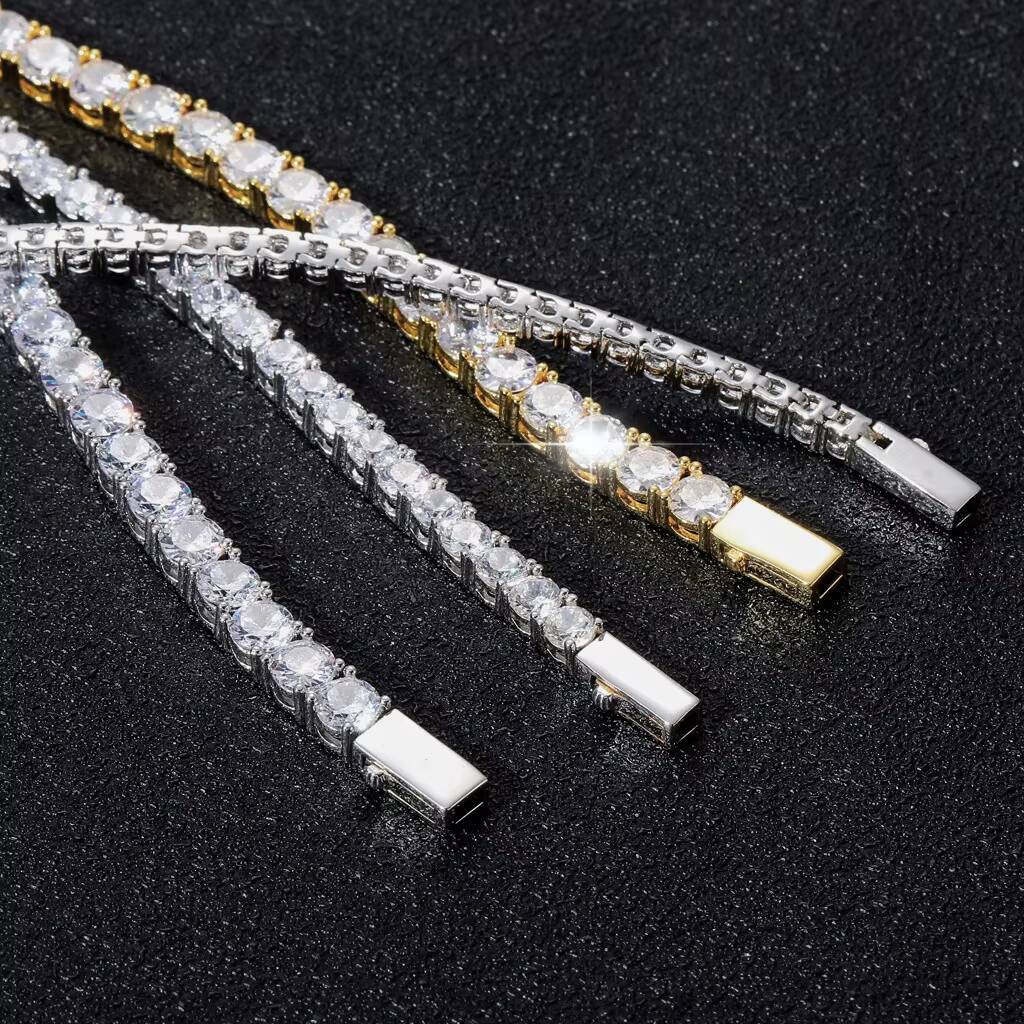 925 Sterling Silver VVS Moissanite Diamond Tennis Chain Necklace and Bracelet Cuba Chain Elegant Moissanite Jewelry