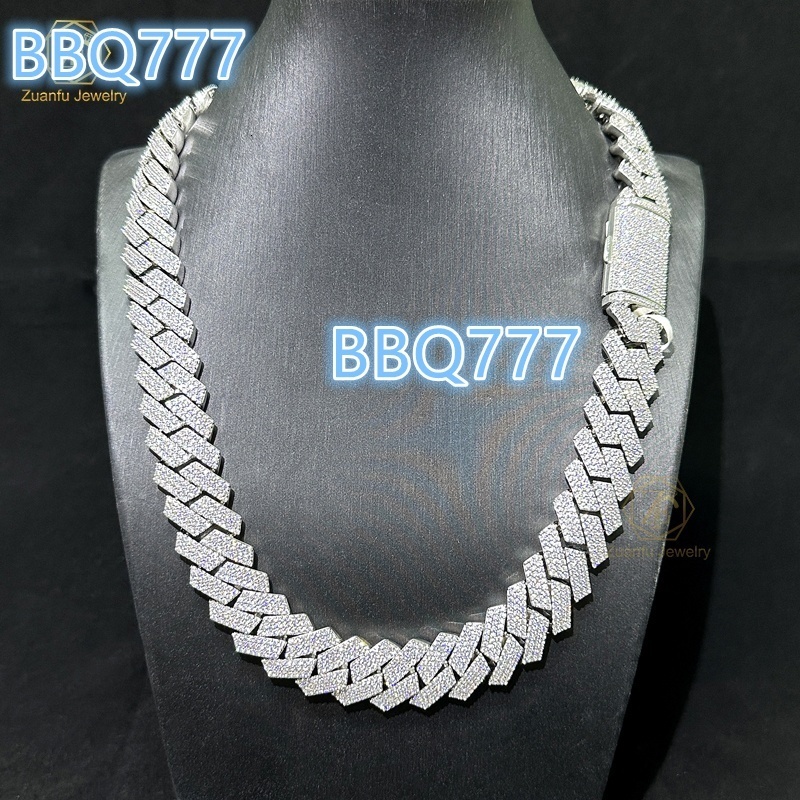 18MM Wide Cuban Chain Necklace Jewelry Hip Hop Jewelry Full Diamond Cuban Chain Necklace Bracelet for Men