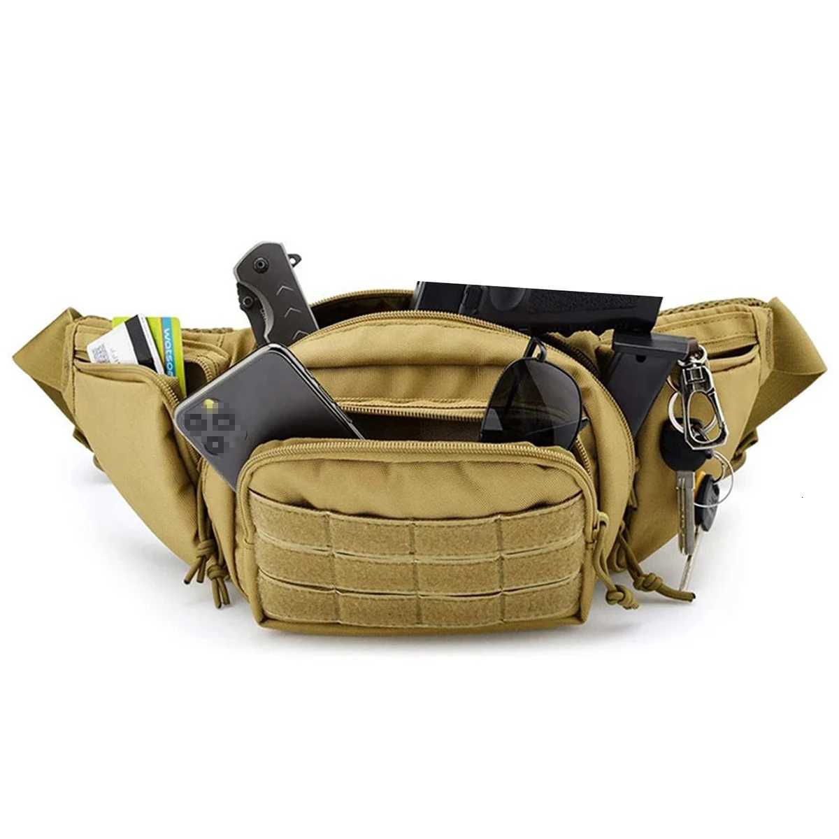 Men Waist Fanny Pack Belt Bag Tactical Military Motorcycle Rider Sports Climbing Camping Nylon M Tool Sling Ch Hip Bum Bag Y250724