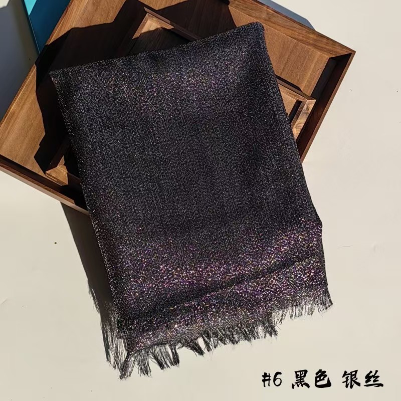 T1303 new spring and summer new solid color long scarf cotton gold and silver silk scarf female single color long headscarf shawl