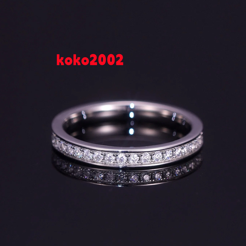 KACY 1.50MM Moissanite Eternity Ring Full Pave Diamond Tennis Ring 925 Sterling Silver Jewelry Wholesale
