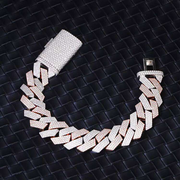 XG Pass Dia Tester Bracelets Iced Out 4rows Moissanite Cuban Chain Sier Gold Plated Fine Jewelry Bracelet for Men