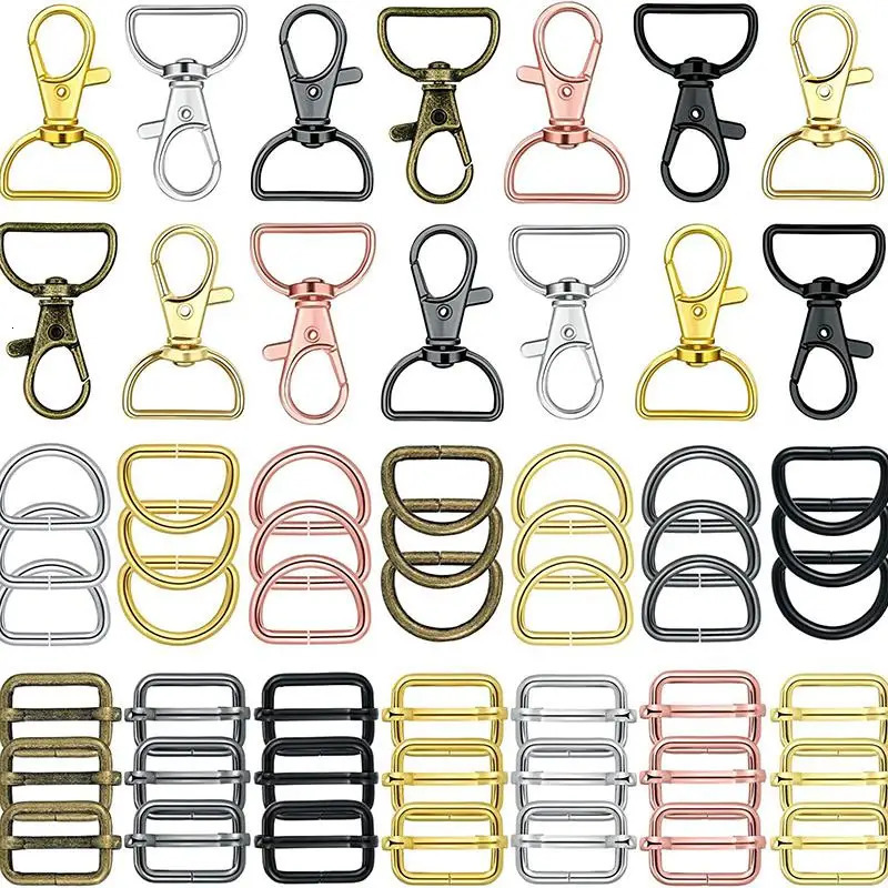 25-56PCS Set Bags Accessories Metal Buckles Lobster Clasp Collar Carabiner Snap Hook DIY KeyChain For Bag Belt Strap Making 250723