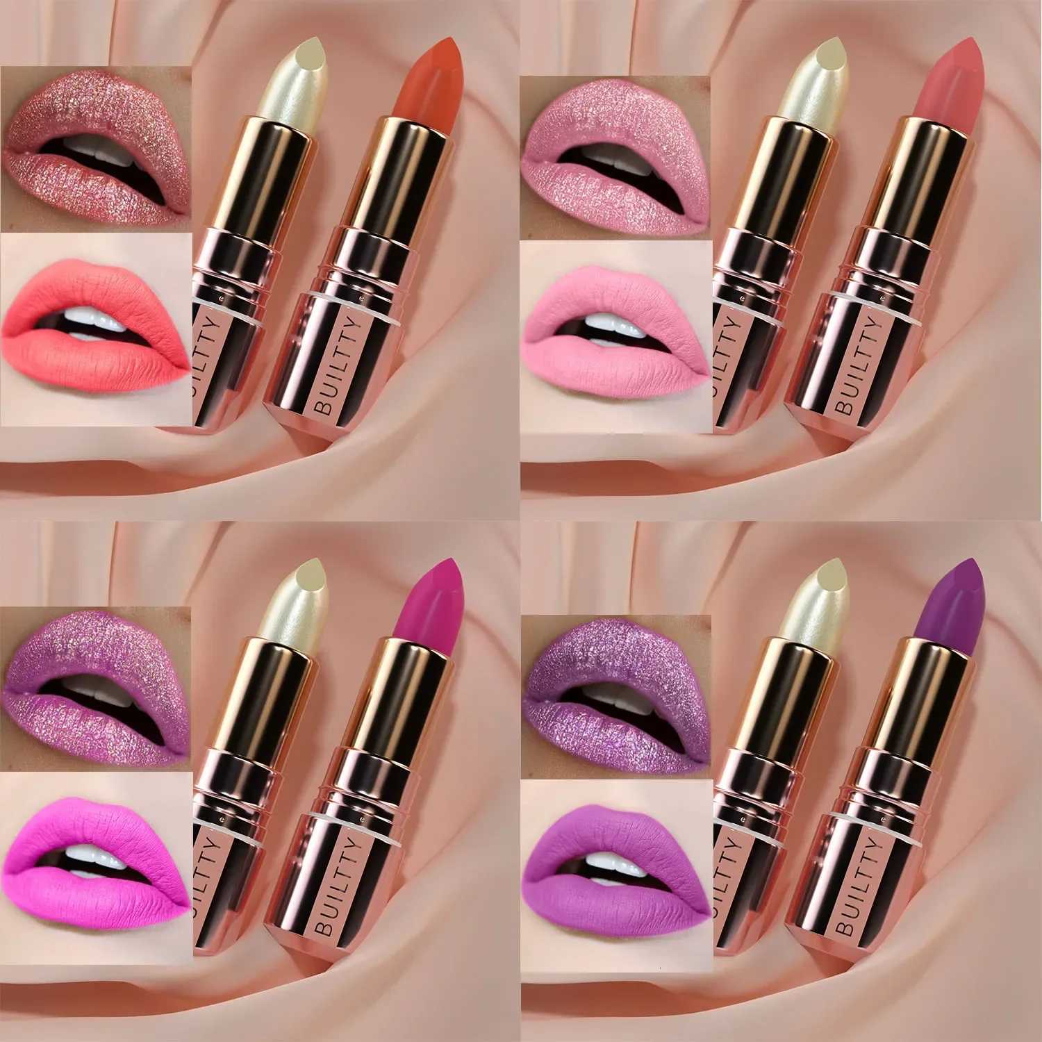 Matte Lipstick 5 Colors Nude Red Moisturizer Smooth Lipstick Long Lasting Waterproof Lipstick Matte Pearl Finish Makeup GiftXJ250724