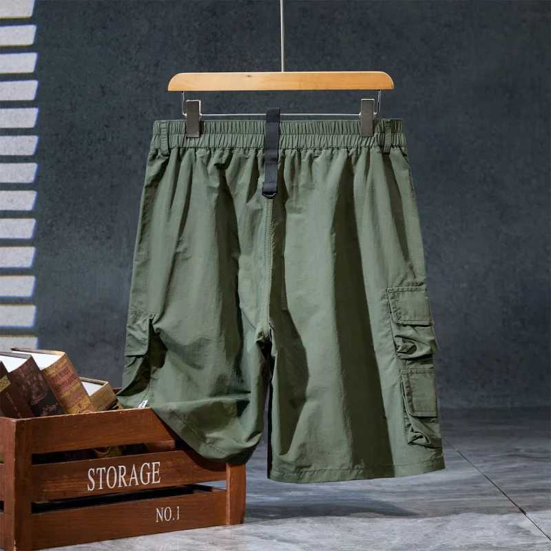 Outdoor camping| High end quick drying thin workwear shorts for mens summer loose casual versatile five quarter pants W250724