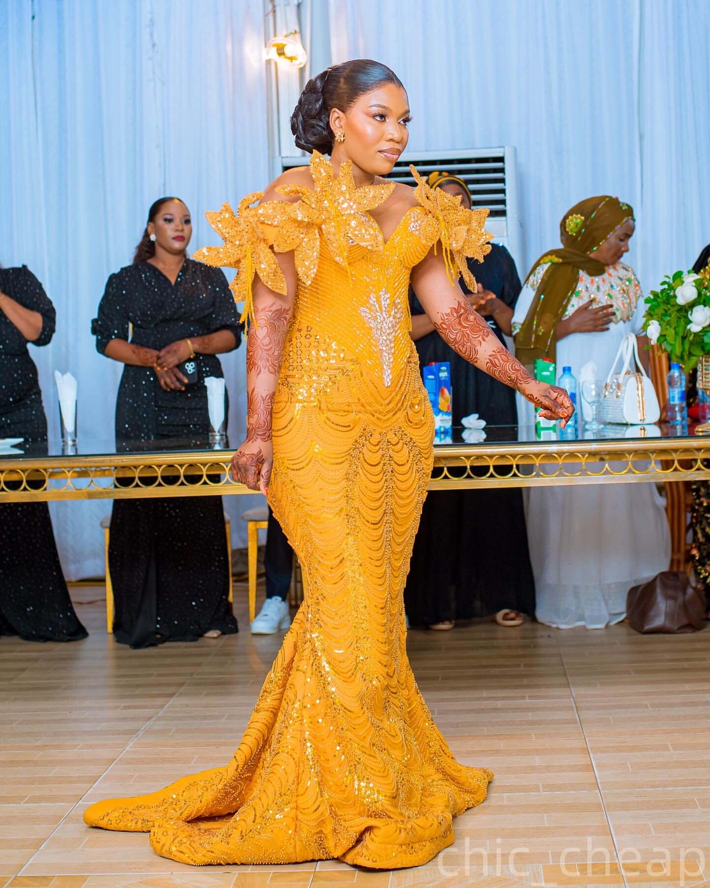 Mermaid Yellow Prom Dresses 2025 Flowers Crystals Sequined Evening Formal Party Second Birthday Engagement Gowns Plus Size Dress For Special Occasions