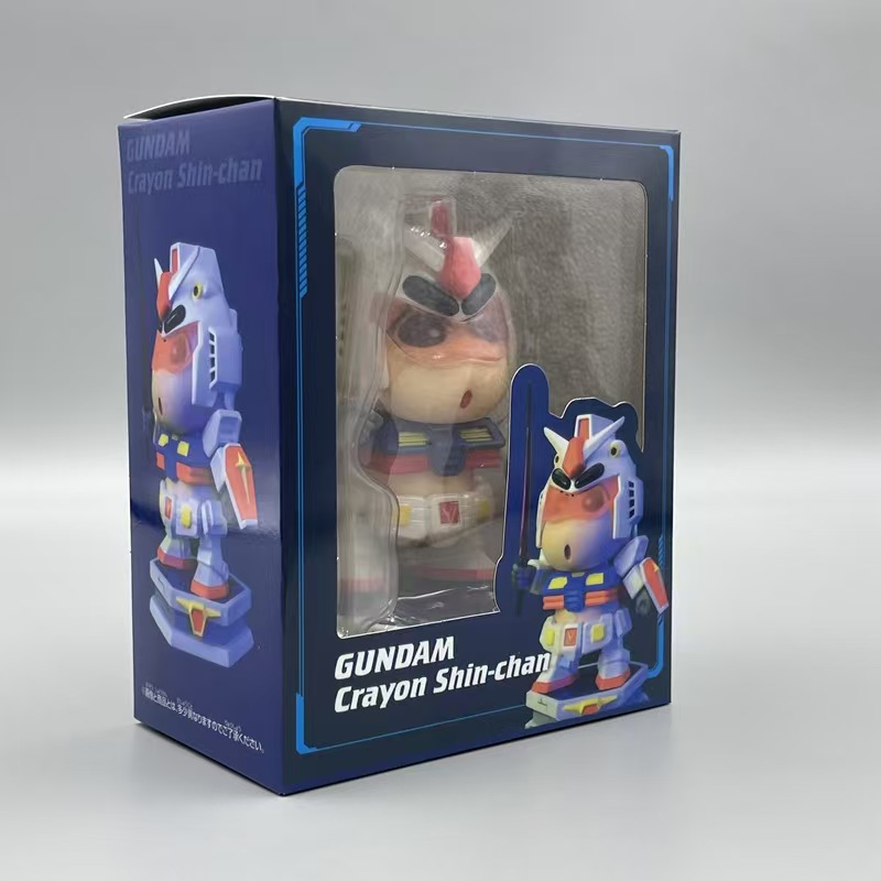 GK Crayon Shin-chan, base with light-up function, Gundam Shin-chan GD figure, car ornament, chassis doll model