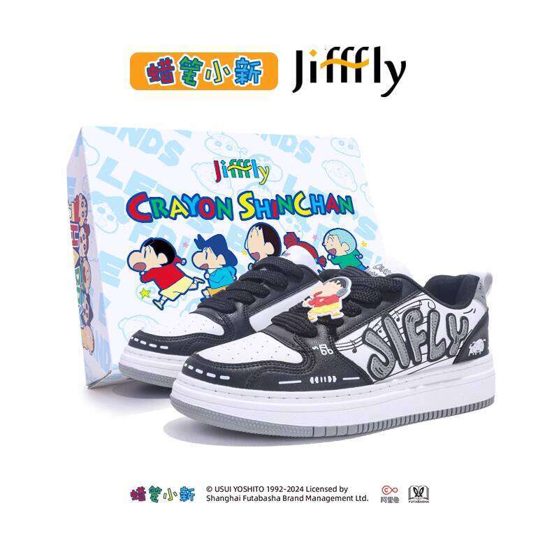 Crayon Shin-chan Collaboration Jifffly Men's Sneakers 2026 Summer Versatile Thick-Soled Couple Sports Shoes for Women