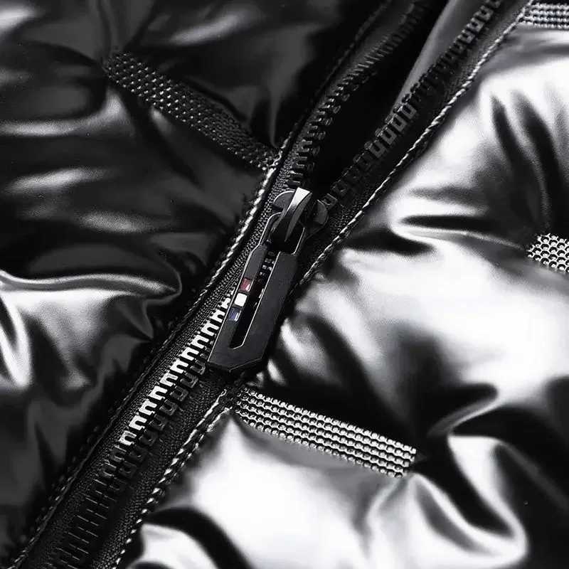 Parkas Glossy Mens Padded Coats Hooded Mens Down Jacket Korean Luxury Clothing Padding Outerwear New in External Clothes Hot X250725