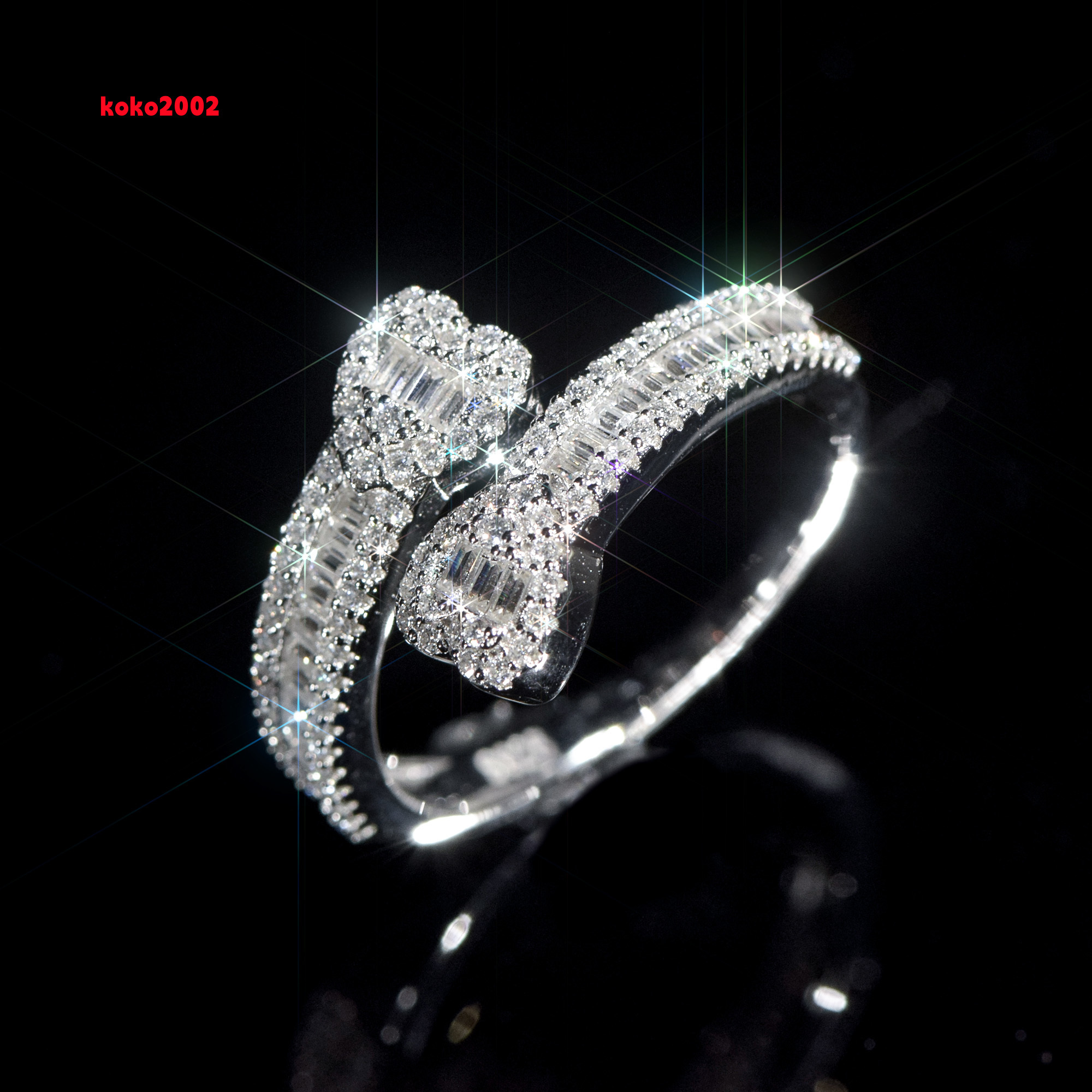 Pass Diamond Tester Iced Out D Color Moissanite Mens Double Heart Shape Baguette Ring S925 Sterling Silver Hip Hop Jewelry Gift