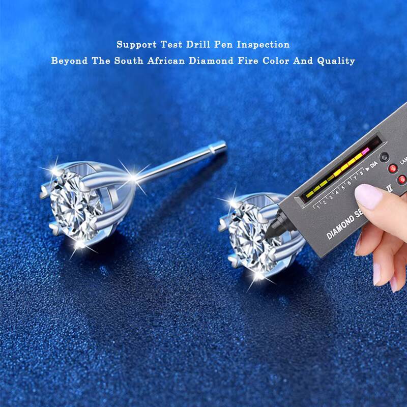 XEZ007 925 Sterling Silver Moissanite Buckle Earrings for Women Fashion Exquisite Student Girlfriend Jewelry Accessories Party