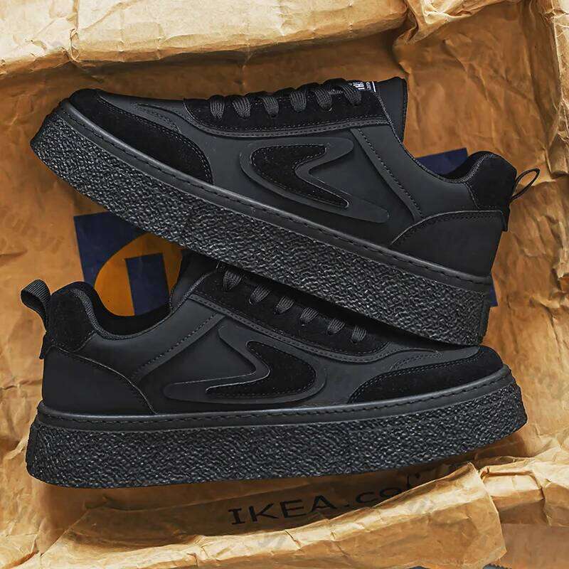 Men's Platform Sneakers Spring Autumn Fashion Lace Up Comfortable Casual Height Increase Thicken Outdoor Vulcanized Shoes