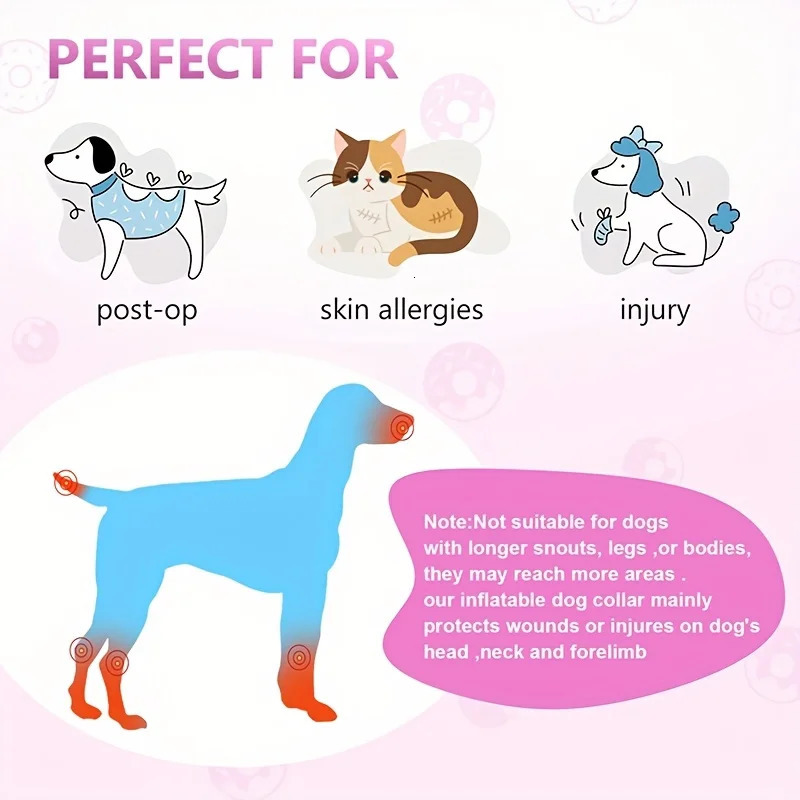 Inflatable Dog Cone Collar For Post-Surgery Recovery - Soft And Comfortable E-Collar For Large Medium And Small Dogs And Cats 250716