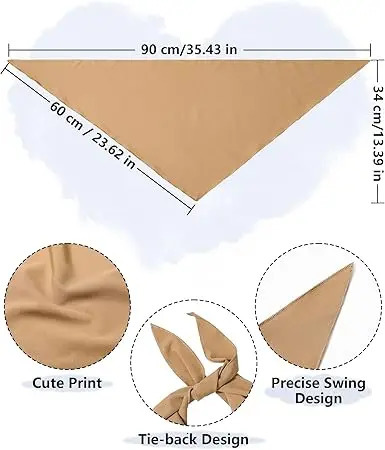 3-Pack Boho Hair Bandanas - Triangle Tie-Back Head Scarves for Women Girls - Stylish Kerchief Headbands 250723