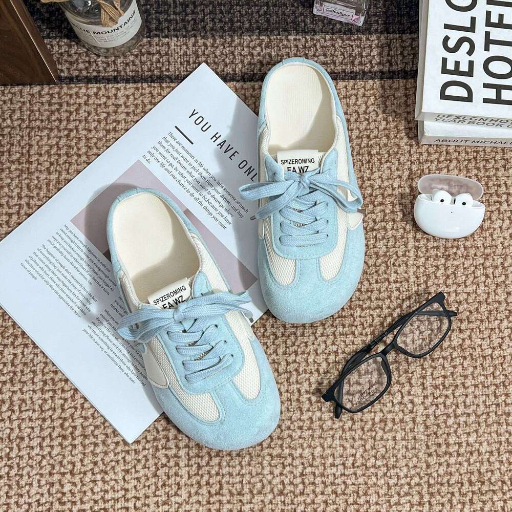 Designer Closed-Toe Half Slippers Summer Lazy Style Slip-On Mules Single for Women Outdoor Wear High-End Casual Shoes