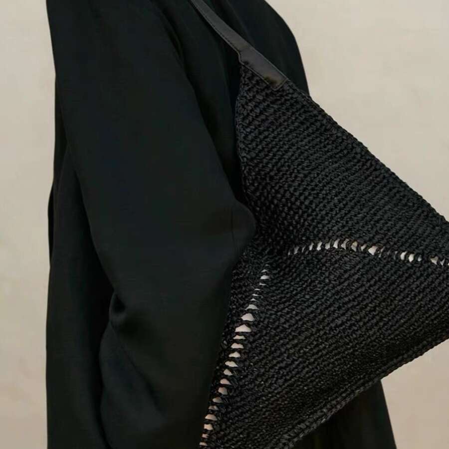 Designer Bag Tote Bag Designer Shoulder 2025 New Trendy Fashion Versatile Straw Tote Triangle Casual Design Shoulder Handbag Bag Trend