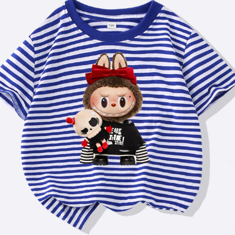 LABUBU cotton summer short-sleeved children's clothing short-sleeved T-shirt comfortable soft skin-friendly fabric's T-shirt baby designer c