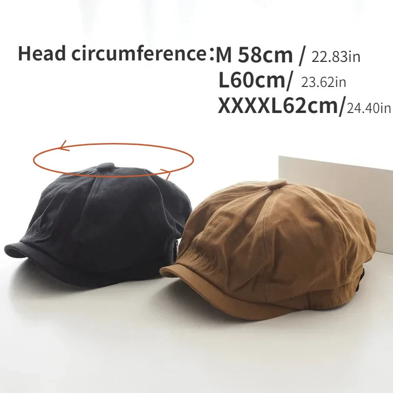 Big Size 62cm sboy Caps for Men Retro Cotton Painter Hat Outdoor Octagonal Cap Casual Fashion Berets Golf Cap 58cm 60cm 250723
