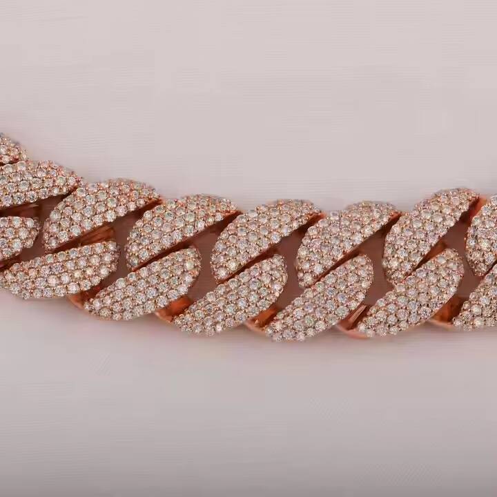 Hip Hop Moissanite Diamond Body Jewelry Trendy Cuban Link Chain With Pave Setting for Wedding Party Gift-Valentine Special