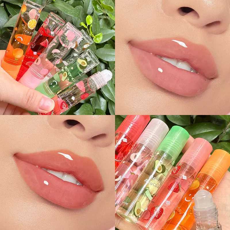 6 Color Plumping Clear Lip Oil Mirror Water Lip Gloss Lip Glaze Transparent Liquid Lipstick Moisturizing Fruit Lips Care Make UpXJ250724