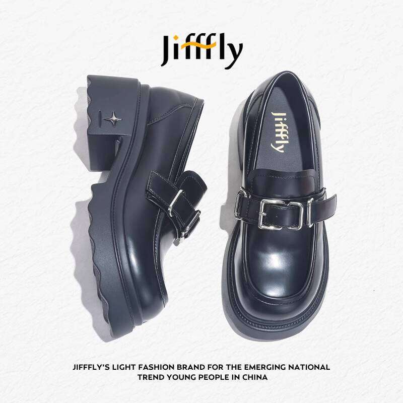 Jifffly Loafers for Women 2025 Summer New British Style Thick Sole Super Soft Black Slip-On Women's Shoes