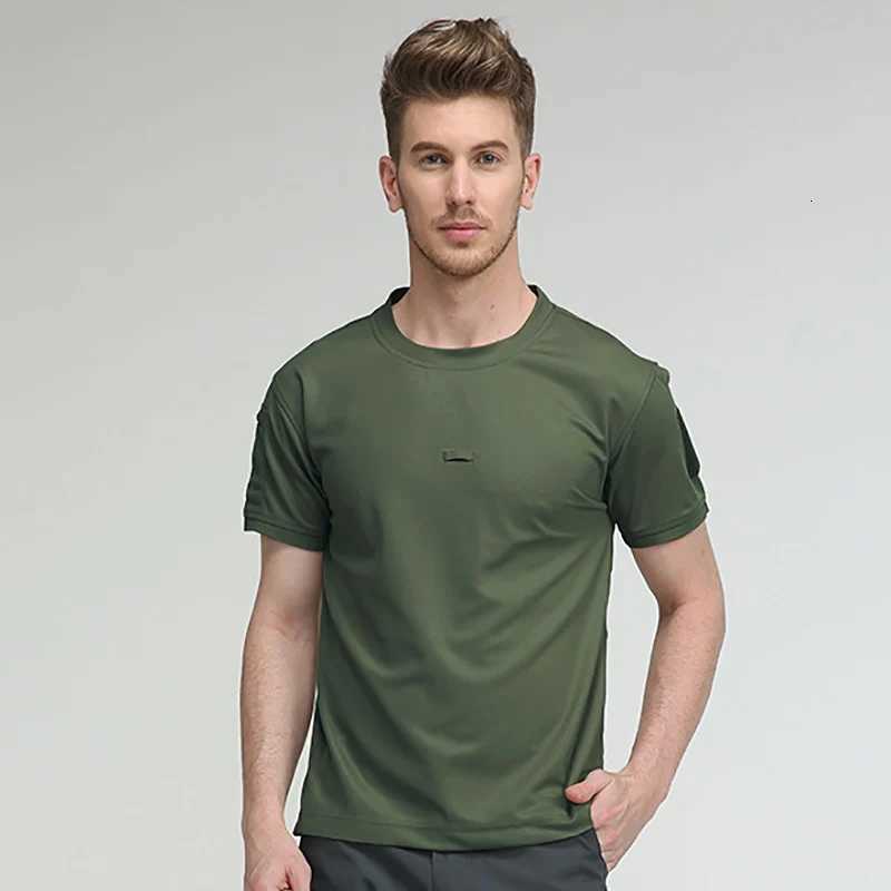 Tactical T-shirt Sport Short Sleeve Mens Summer Quick Dry Short Sleeve Elastic Breathable Workwear Outdoor Running T-Shirt Y250724