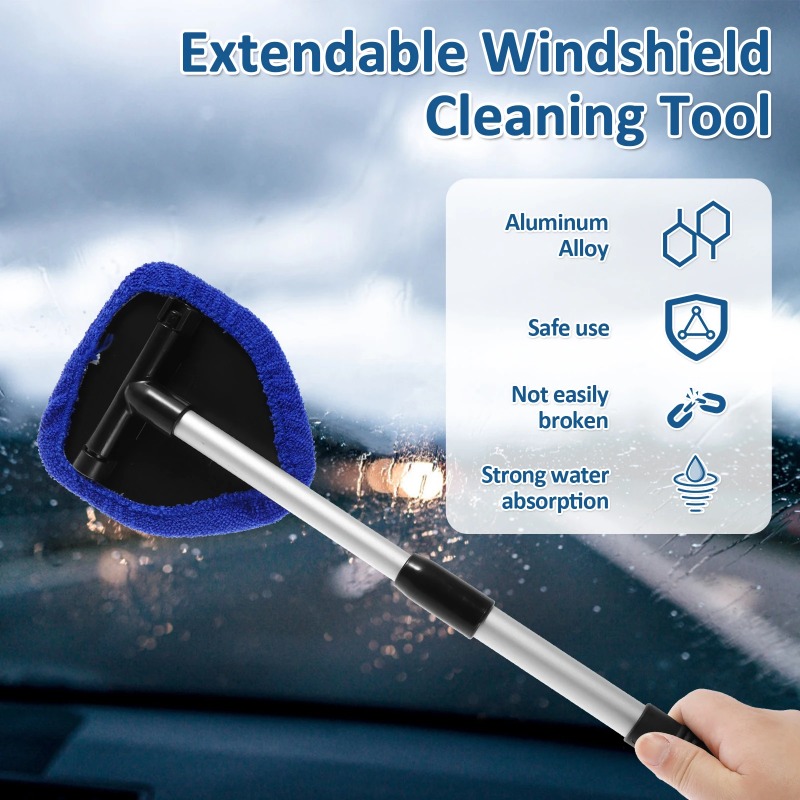 Car Windshield Cleaning Brush Telescopic Window Glass Cleaner Car Window Cleaner Window Glass Screen Scraping Mist Eliminator