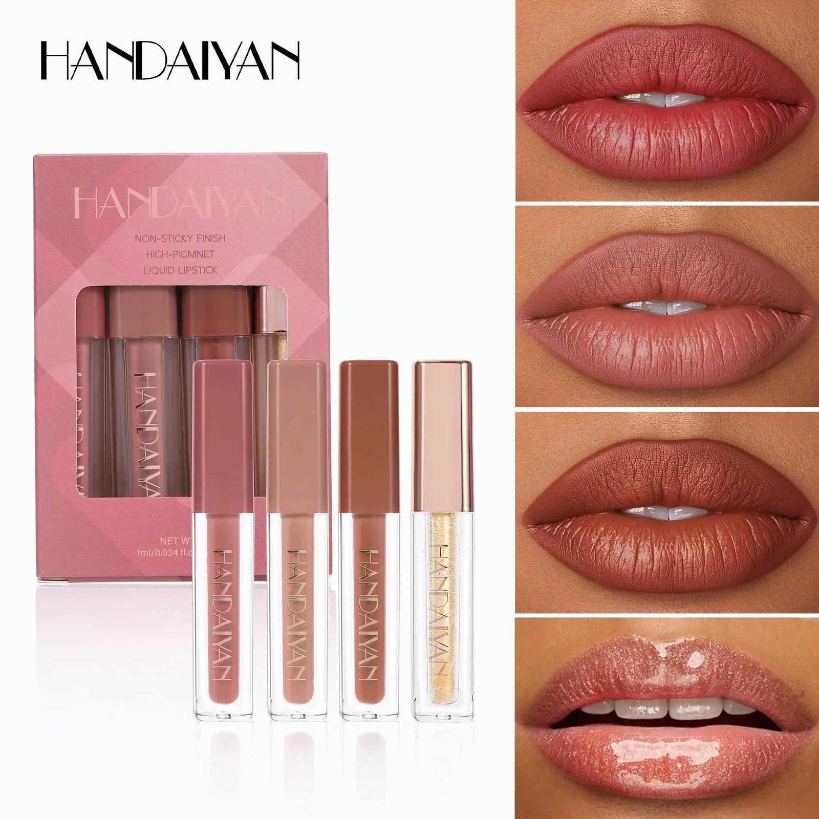 Velvet Liquid Lipstick Set 4pcs Long Wearing Waterproof Lip Gloss Kit Non Transfer Lip Tint Oil Glaze MakeupXJ250724