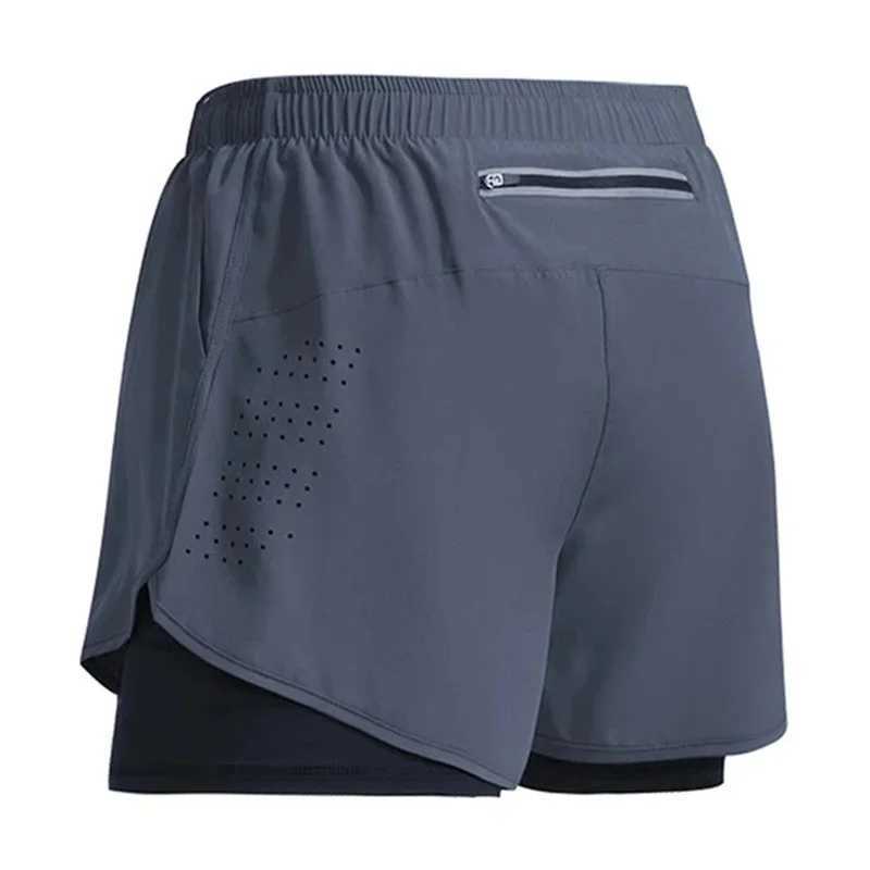Mens Running Shorts Quick-drying Fitness Ventilate Double Layer Shorts Men New Sport Workout Training Bodybuilding Short Pants W250724