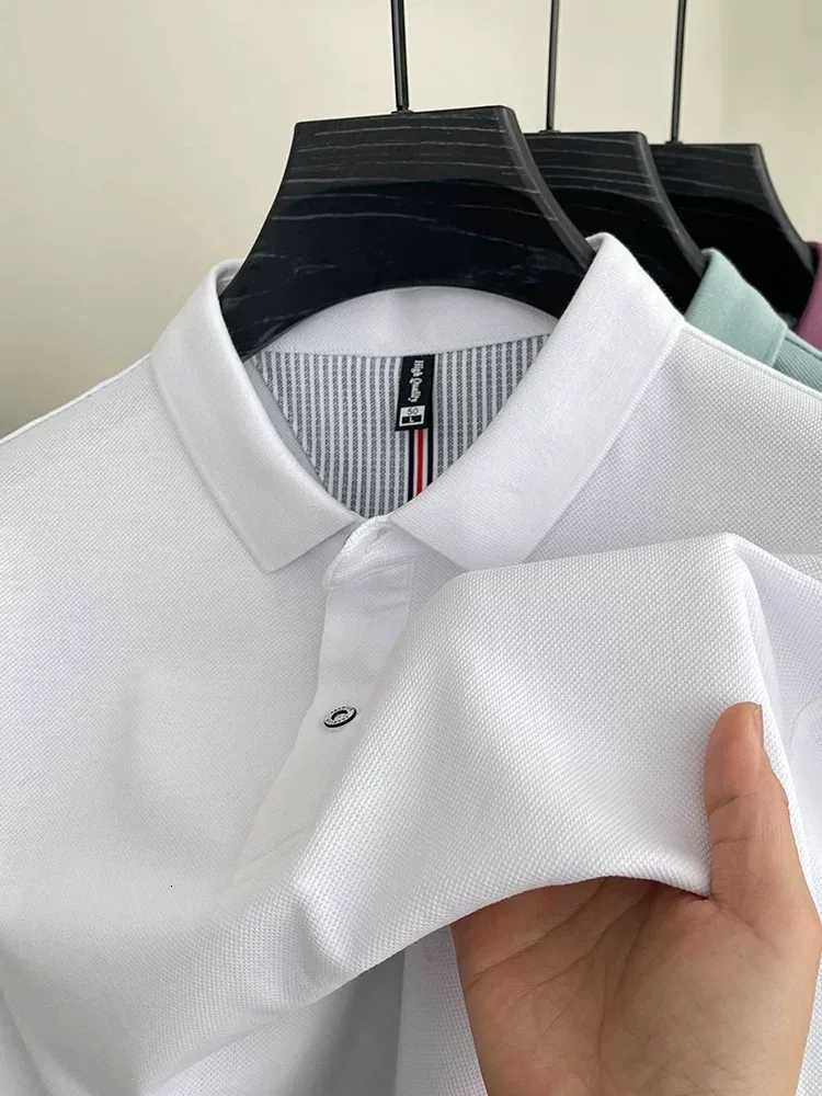 100% Cotton Short Sleeve Polo Shirt Comfortable Lightweight High-End Brand Fashionable Simple Summer Mens Casual Lapel T-Shirt XJ250725