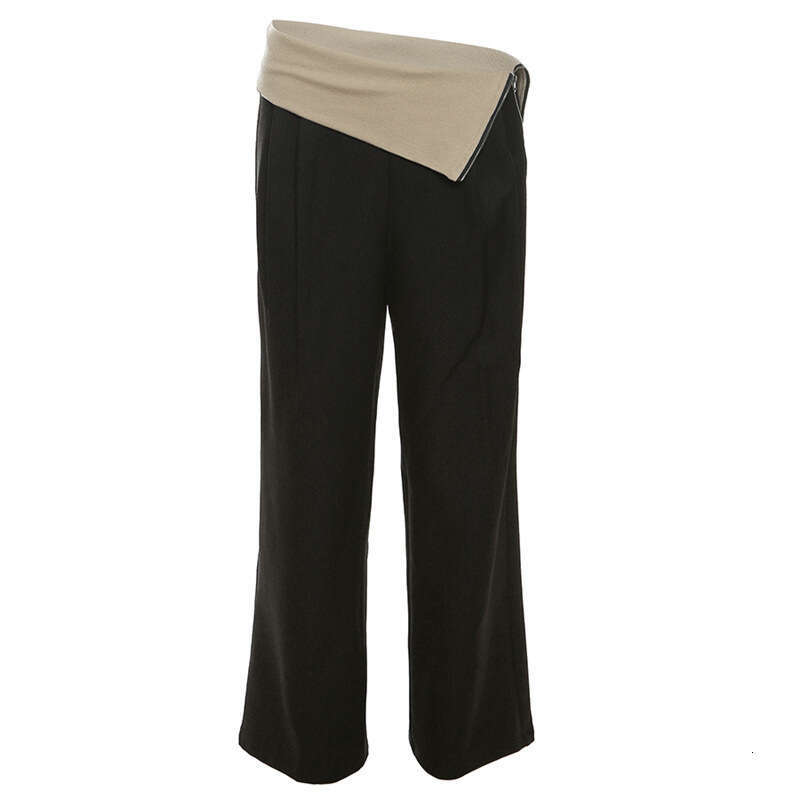 2023 Autumn New Women's Solid Color Loose Street Fashion High Waist Casual Straight Wide Leg Pants 0bb
