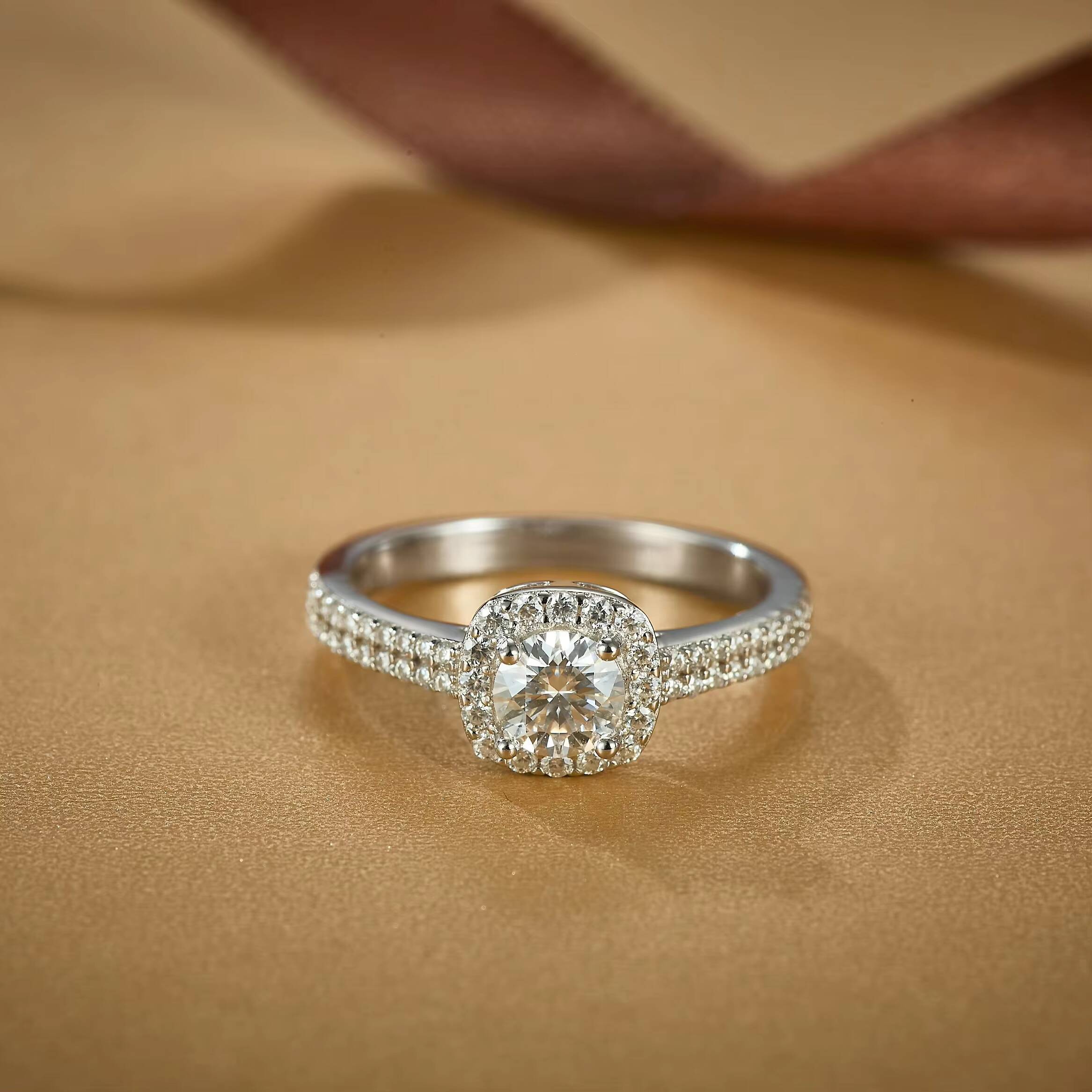 S925 Sterling Silver Lab Grown Diamond Ladies Finger Ring Fine Jewelry Women Moissanite Ring